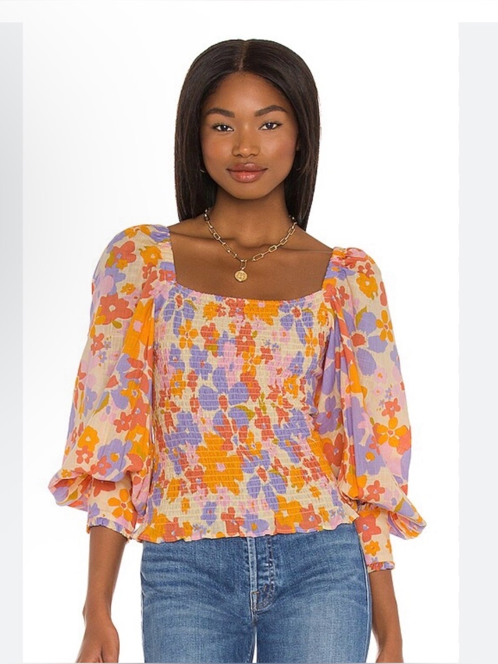 Free People Ariana Smocked Top